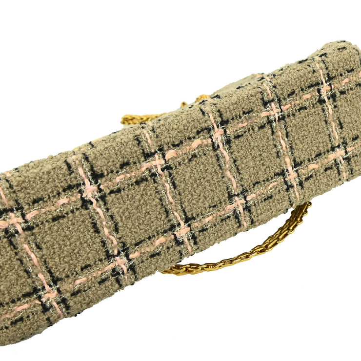 Chanel 1994-1996 Gray Tweed Chain Shoulder Bag