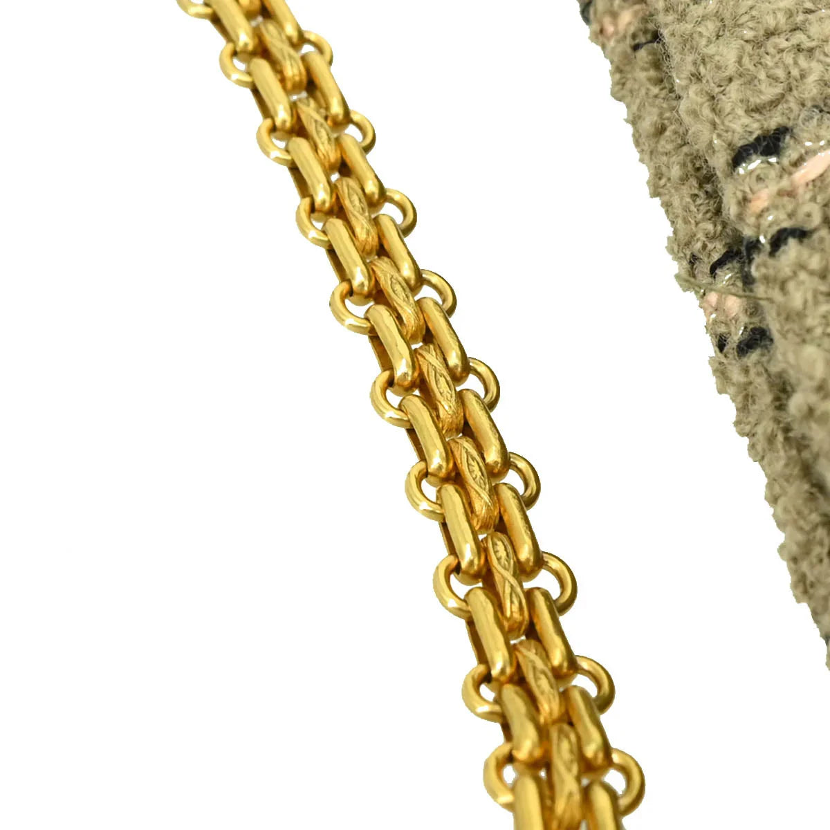 Chanel 1994-1996 Gray Tweed Chain Shoulder Bag