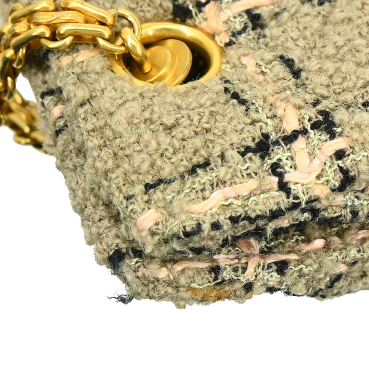 Chanel 1994-1996 Gray Tweed Chain Shoulder Bag