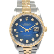 Rolex Oyster Perpetual Datejust Ref.16233G 34mm Watch 18KYG SS Diamond