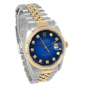 Rolex Oyster Perpetual Datejust Ref.16233G 34mm Watch 18KYG SS Diamond