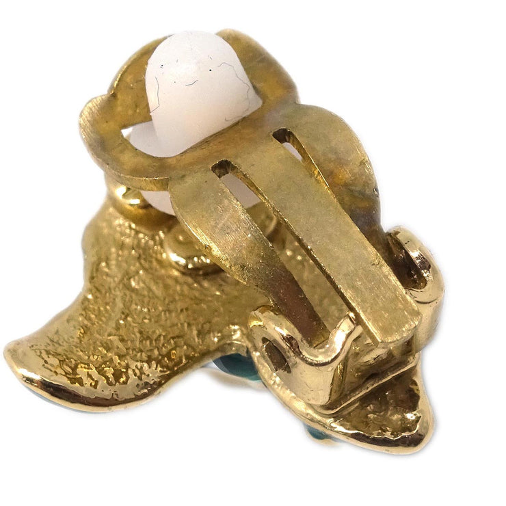 Chanel Gold White Camellia Earrings Clip-On 04A