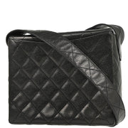 Chanel 1996-1997 Black Caviar Straight Flap Shoulder Bag