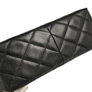 Chanel 1996-1997 Black Caviar Straight Flap Shoulder Bag
