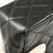 Chanel 1996-1997 Black Caviar Straight Flap Shoulder Bag