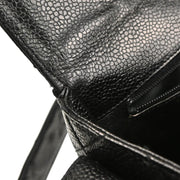 Chanel 1996-1997 Black Caviar Straight Flap Shoulder Bag
