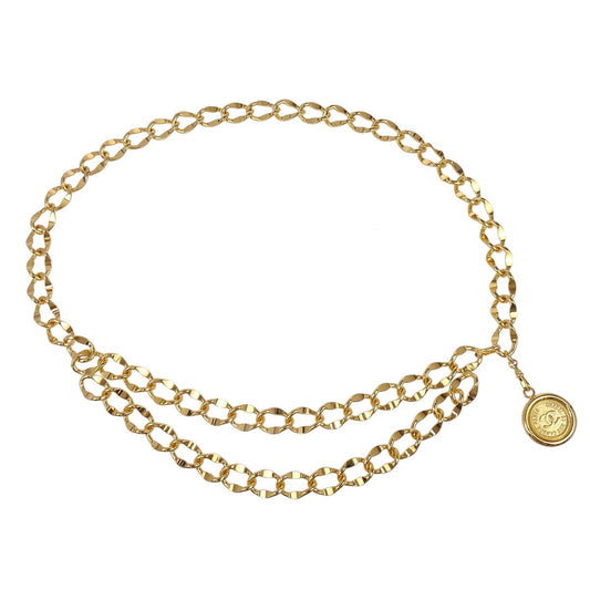 Chanel Medallion Charm Chain Belt Gold Small Good