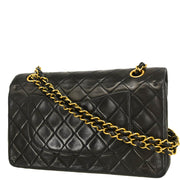 Chanel 1994-1996 Black Lambskin Medium Classic Double Flap Shoulder Bag