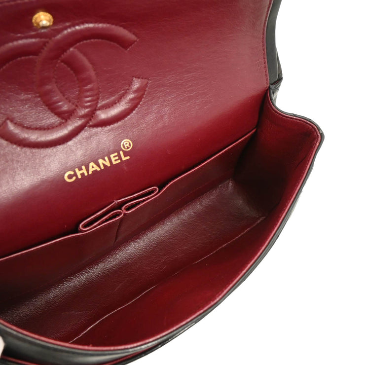 Chanel 1994-1996 Black Lambskin Medium Classic Double Flap Shoulder Bag
