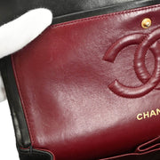 Chanel 1994-1996 Black Lambskin Medium Classic Double Flap Shoulder Bag