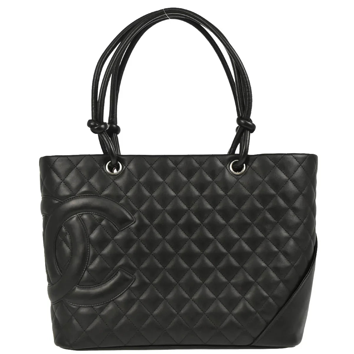 Chanel 2004-2005 Black Calfskin Cambon Ligne Tote Handbag