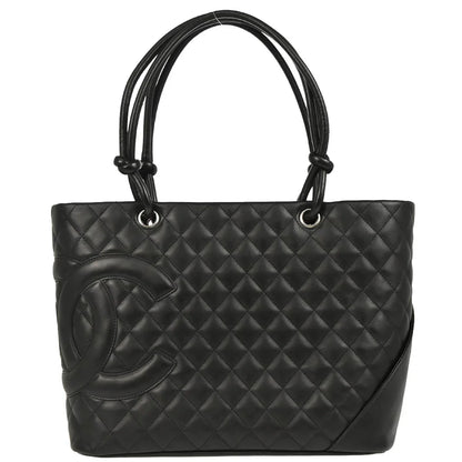 Chanel 2004-2005 Black Calfskin Cambon Ligne Tote Handbag