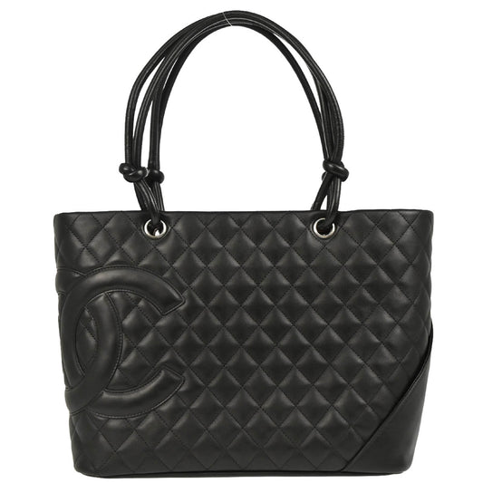 Chanel 2004-2005 Black Calfskin Cambon Ligne Tote Handbag