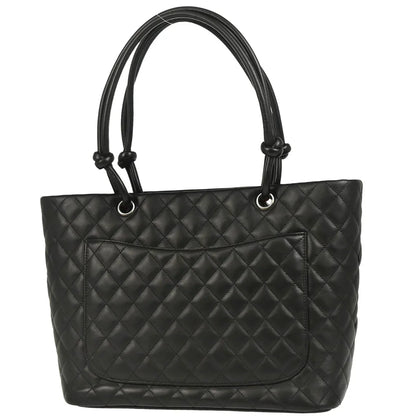 Chanel 2004-2005 Black Calfskin Cambon Ligne Tote Handbag