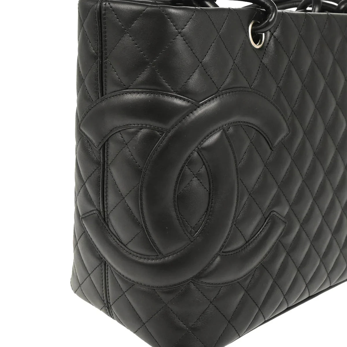 Chanel 2004-2005 Black Calfskin Cambon Ligne Tote Handbag