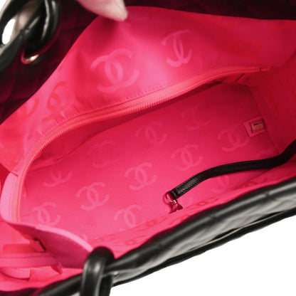 Chanel 2004-2005 Black Calfskin Cambon Ligne Tote Handbag