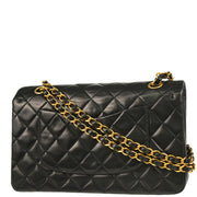 Chanel 1996-1997 Black Lambskin Medium Classic Double Flap Shoulder Bag
