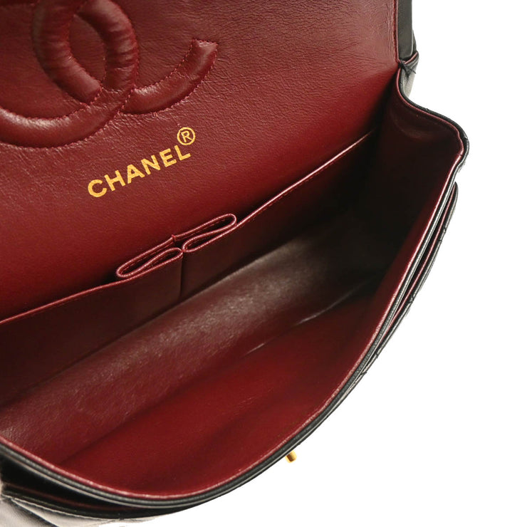 Chanel 1996-1997 Black Lambskin Medium Classic Double Flap Shoulder Bag