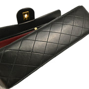 Chanel 1996-1997 Black Lambskin Medium Classic Double Flap Shoulder Bag