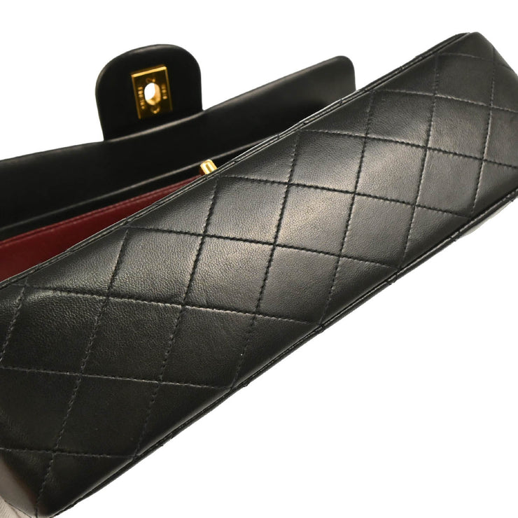 Chanel 1996-1997 Black Lambskin Medium Classic Double Flap Shoulder Bag