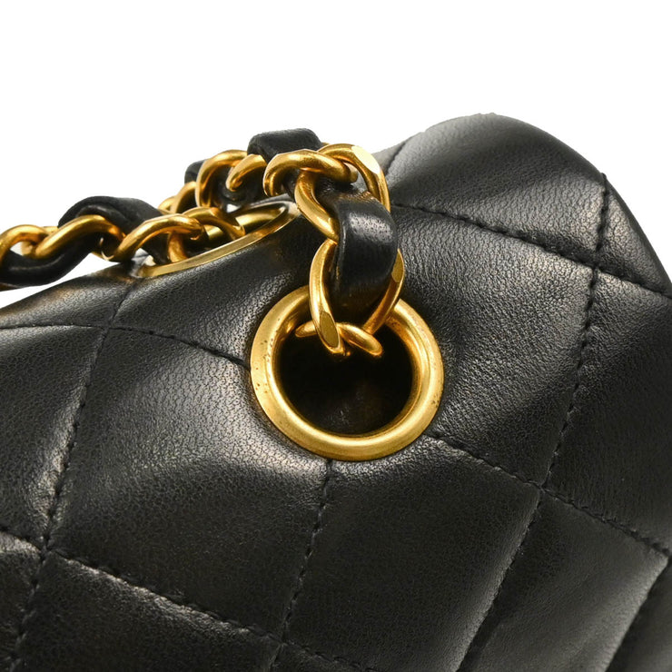 Chanel 1996-1997 Black Lambskin Medium Classic Double Flap Shoulder Bag