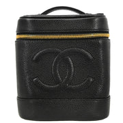 Chanel 2000-2001 Black Caviar Timeless Vanity Handbag