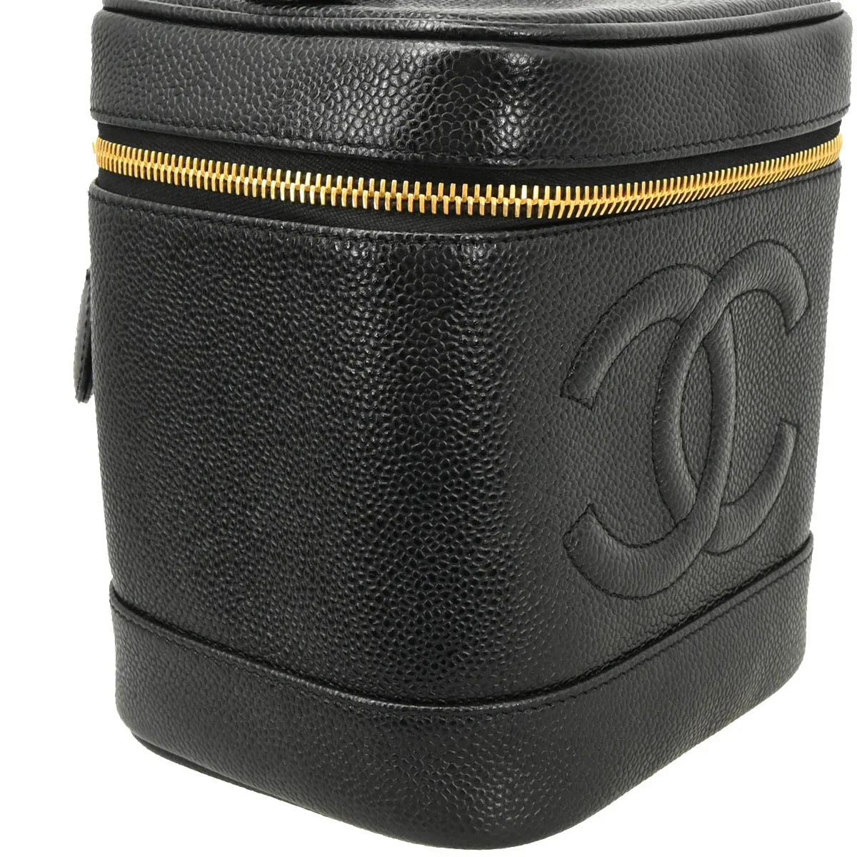 Chanel 2000-2001 Black Caviar Timeless Vanity Handbag