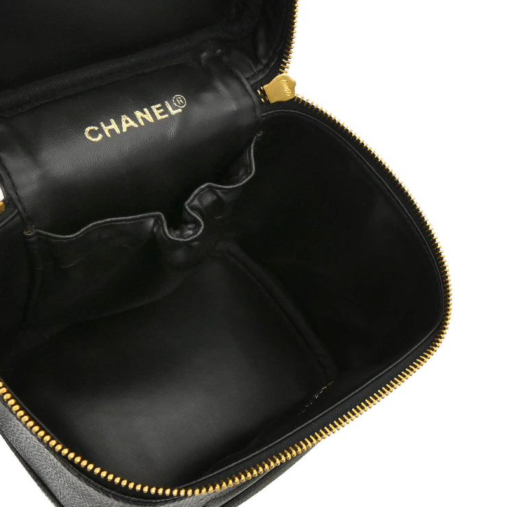 Chanel 2000-2001 Black Caviar Timeless Vanity Handbag