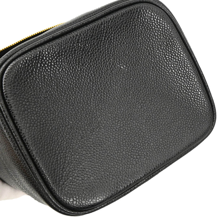 Chanel 2000-2001 Black Caviar Timeless Vanity Handbag