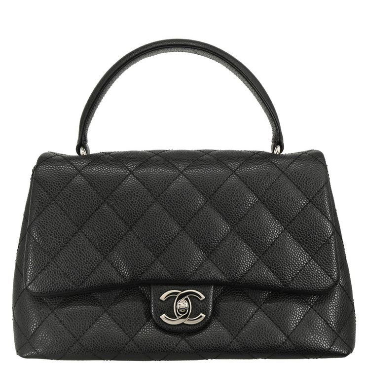 Chanel 2006-2008 Black Caviar Top Handle Handbag