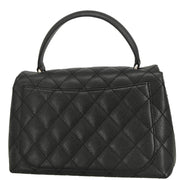 Chanel 2006-2008 Black Caviar Top Handle Handbag