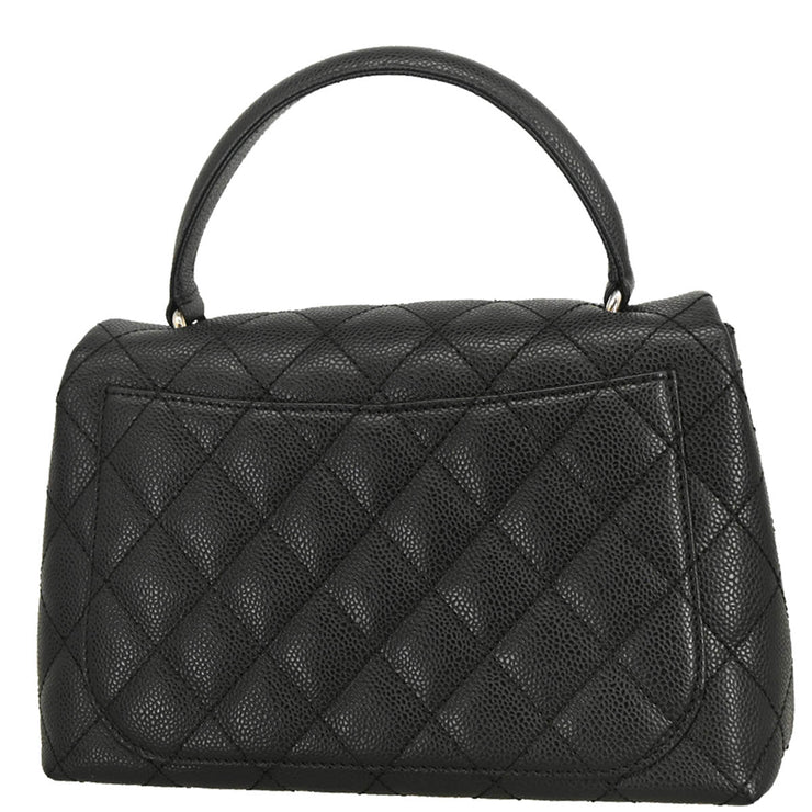 Chanel 2006-2008 Black Caviar Top Handle Handbag
