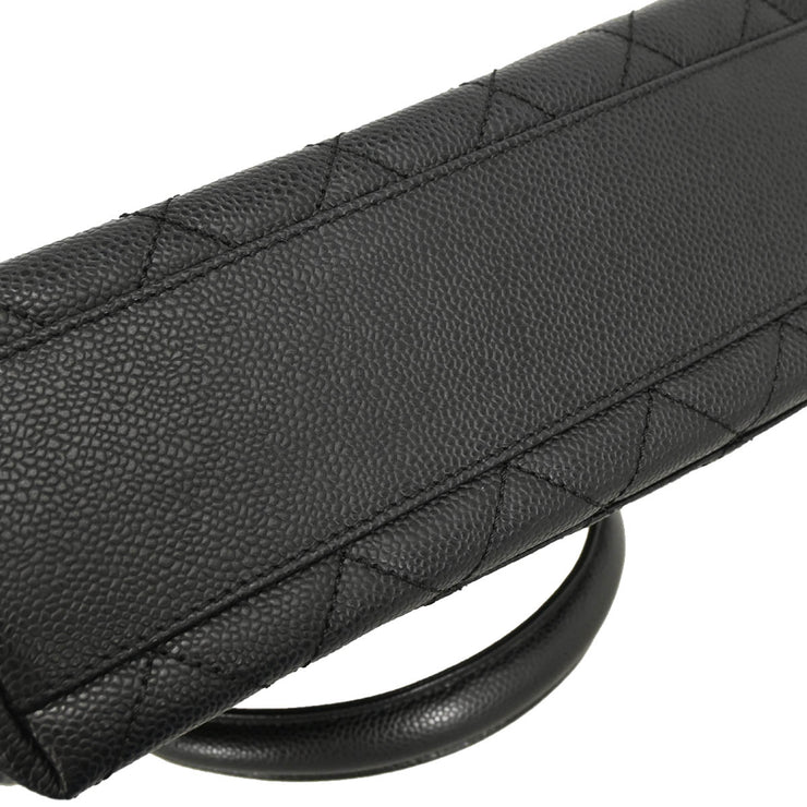Chanel 2006-2008 Black Caviar Top Handle Handbag