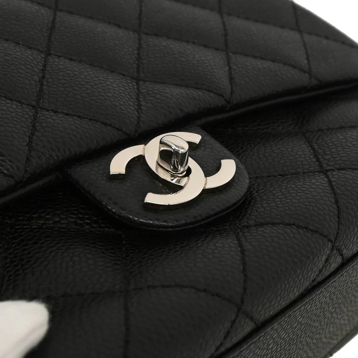 Chanel 2006-2008 Black Caviar Top Handle Handbag