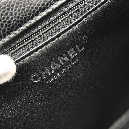 Chanel 2006-2008 Black Caviar Top Handle Handbag