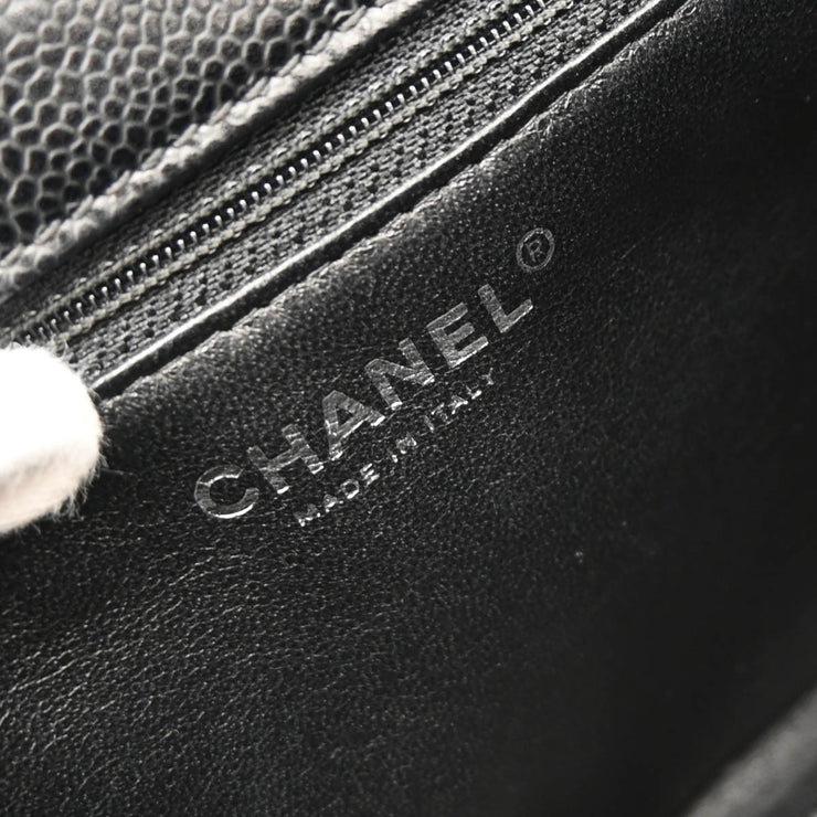 Chanel 2006-2008 Black Caviar Top Handle Handbag
