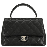 Chanel 2009-2010 Black Caviar Top Handle Handbag