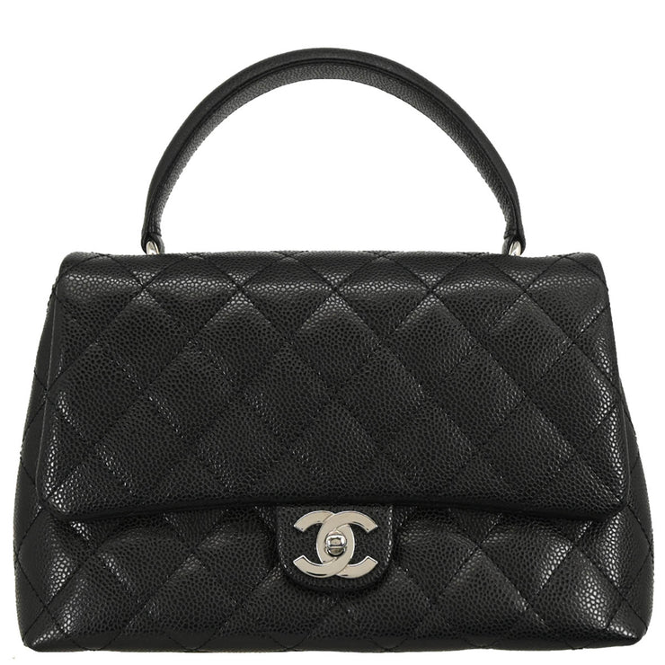 Chanel 2009-2010 Black Caviar Top Handle Handbag