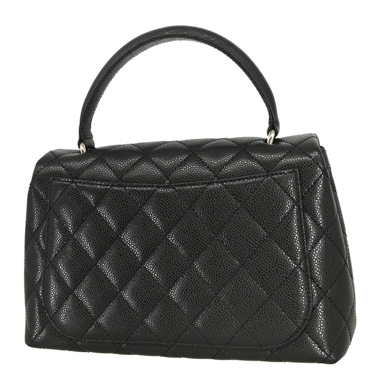 Chanel 2009-2010 Black Caviar Top Handle Handbag