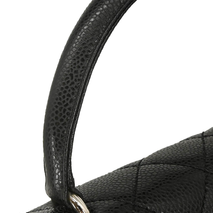 Chanel 2009-2010 Black Caviar Top Handle Handbag