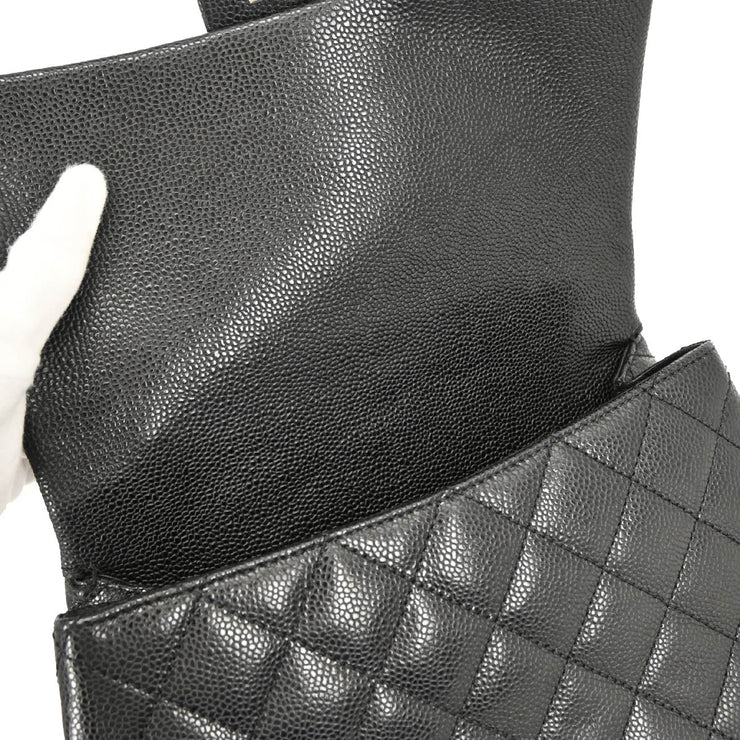 Chanel 2009-2010 Black Caviar Top Handle Handbag