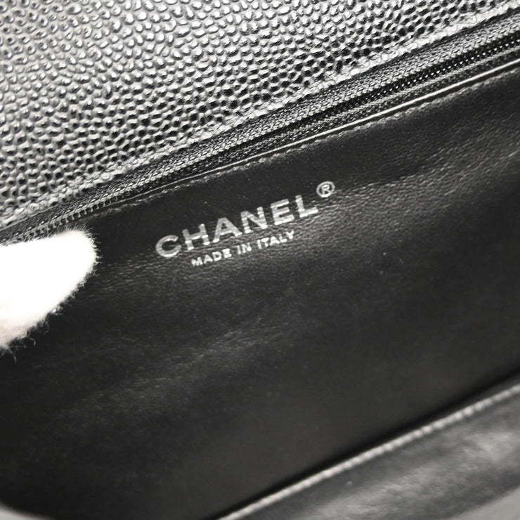 Chanel 2009-2010 Black Caviar Top Handle Handbag