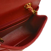 Chanel 1994-1996 Red Lambskin Mini Classic Flap Handbag
