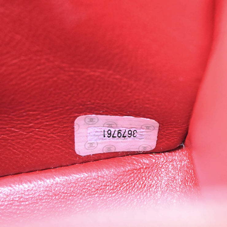 Chanel 1994-1996 Red Lambskin Mini Classic Flap Handbag