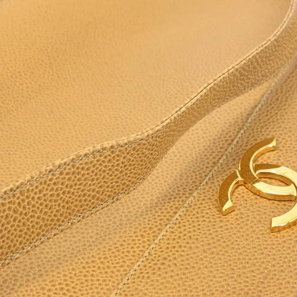 Chanel 1994-1996 Beige Caviar Triple CC Shoulder Tote Bag