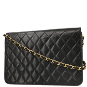 Chanel 2000-2001 Black Lambskin Turnlock Medium Half Flap Shoulder Bag