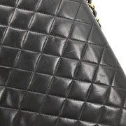 Chanel 2000-2001 Black Lambskin Turnlock Medium Half Flap Shoulder Bag