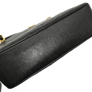Chanel 2000-2001 Black Caviar Chevron Shoulder Bag