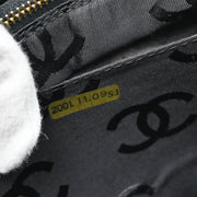 Chanel 2000-2001 Black Caviar Chevron Shoulder Bag