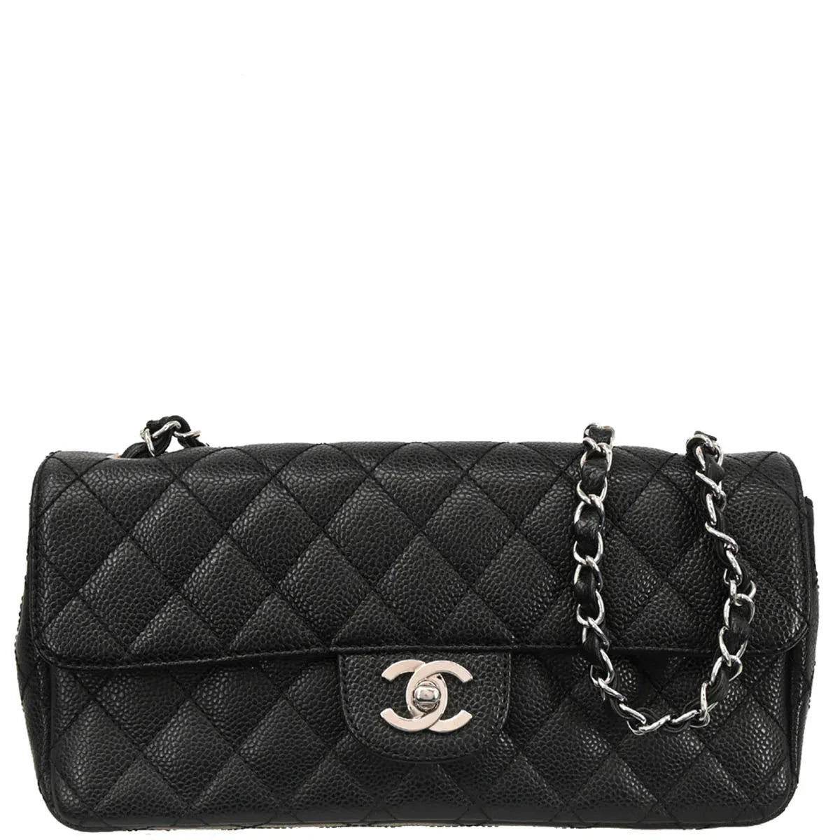 Chanel 2005-2006 Black Caviar East West Shoulder Bag
